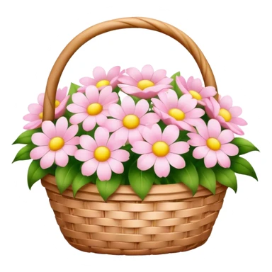 basket of light pink flowers sticker