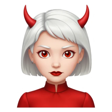 Devil woman in red with short white hairstyle sticker