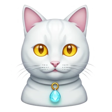 white cat luminous sticker