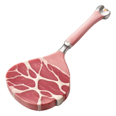 raw veal chops, one or two bone-in veal chops, pale pink tender flesh, clean curved rib bone, lean with slight marbling, soft velvety texture, minimal fat edge, elegant cut and delicate color, clean 3D look, soft lighting, no plate or garnish, no faces, emoji scale sticker