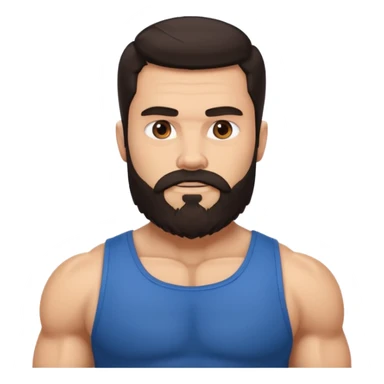 strong bearded man dark hair muscles sticker