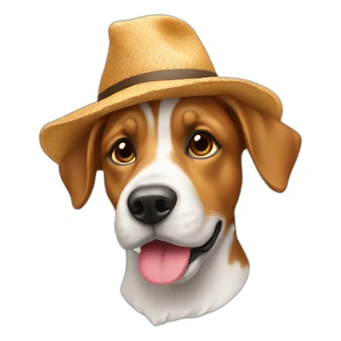 Hond met een hoed sticker