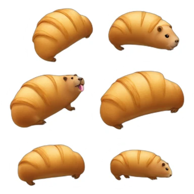 capybara french croissant sticker