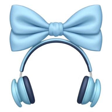 🎧 with pastel blue bows right before the part that covers your ears sticker
