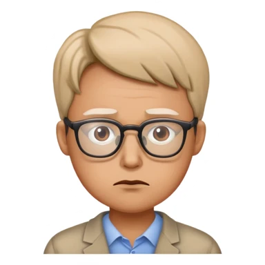 someone concerned with glasses on sticker