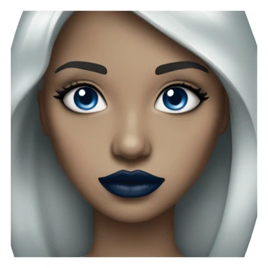 realistic dark blue lips sticker