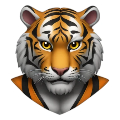 Tiger with evil face   jiu jitsu with his arms crossed sticker
