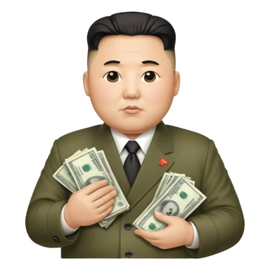 kim jong un holding money sticker