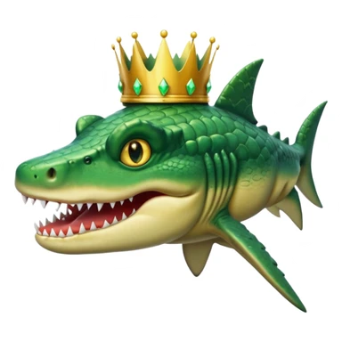 croc/shark combined with crown sticker