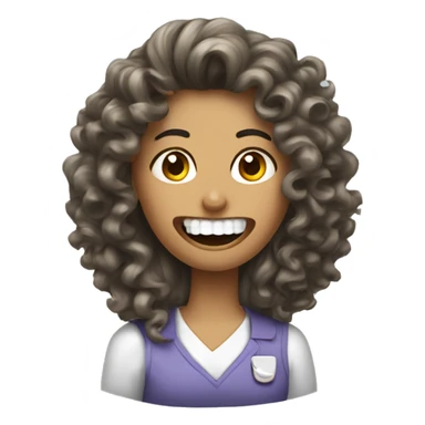 Curley hair Woman getting tooth pulled  sticker