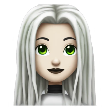 White girl, anonymous, cyberpunk black dreadlocks, green eyes, gothic, punk sticker