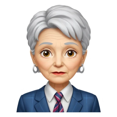 Very old women with Necktie.more smudges on face, different hair style. sticker