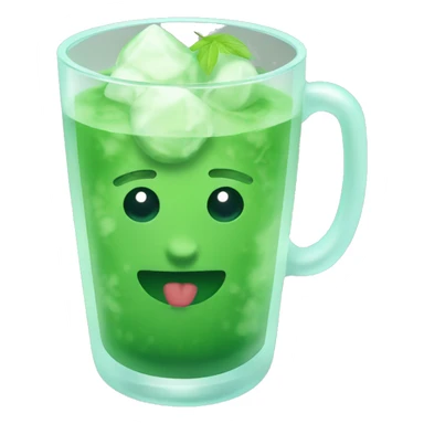 iced matcha in a glass cup sticker
