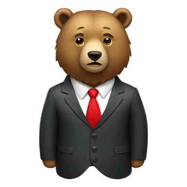 Bear with red tie sticker