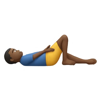 A person laying down while joining his hands on front of someones leg sticker