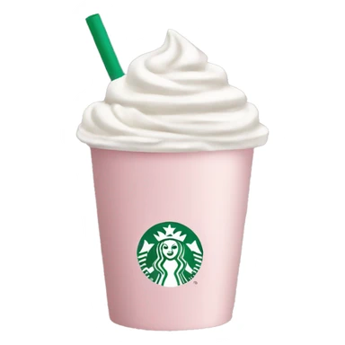 Light pink Starbucks cup with white cream  sticker