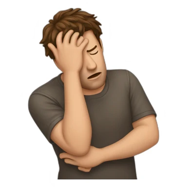 facepalm brown hair man sticker