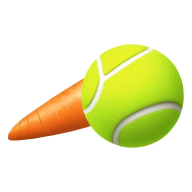 Tennis ball with a carrot on it￼ sticker