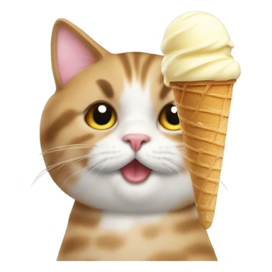 One cat and icecream sticker