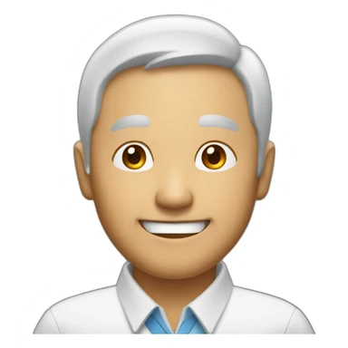 asian 50years man smile sticker