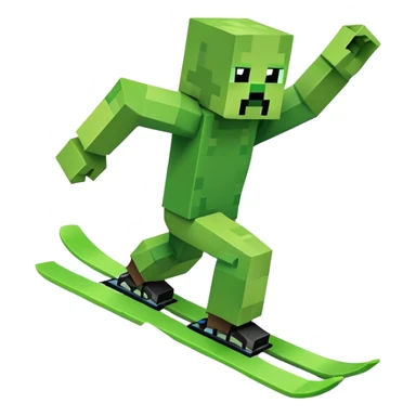 Minecraft creeper skiing fast uphill sticker