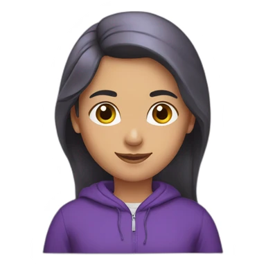 Armenian women in purple sweatshirt and congratulating  sticker