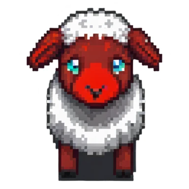 pixel art Minecraft sheep, blocky and square, resembling the in-game appearance sticker