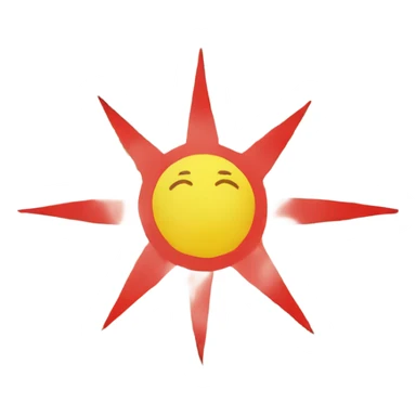 Create a flag as following: 3 lines, red on top, white in the middle, green in the bottom and a sun with a 21 sunbeam in the middle of the white line sticker