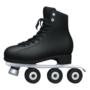 Pair of black roller skates with black wheels and black laces sticker