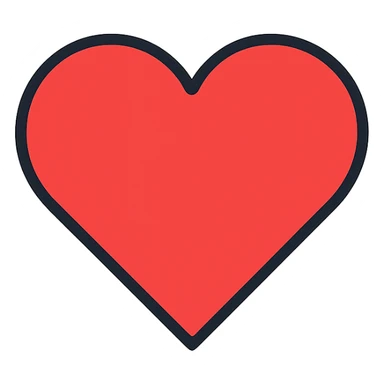 heart icon, outlined with a touch of color, modern icon style sticker