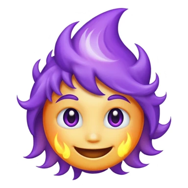 purple fire with cool face sticker