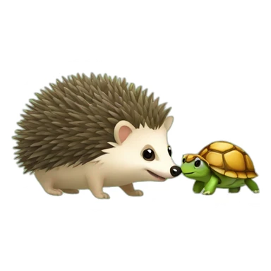 Hedgehog and turtle sticker