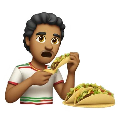 Mexican eating tacos  sticker