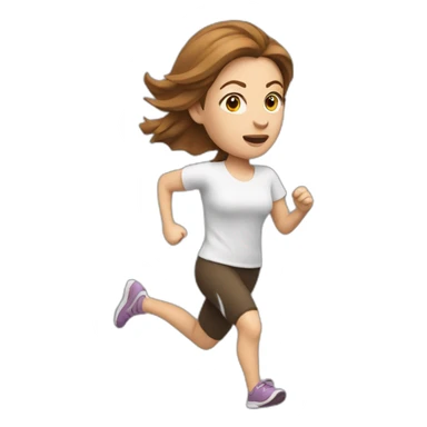 white-woman, running, brown-hair sticker