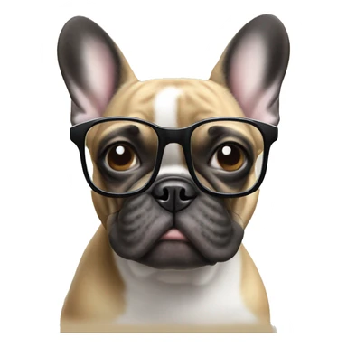 French bulldog with glasses sticker