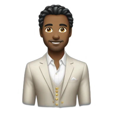 Rich guy, black hairstyle  sticker