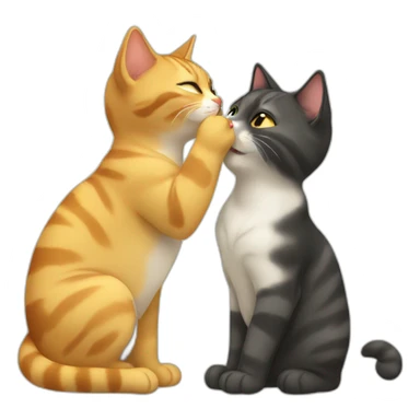cat kiss cat sticker