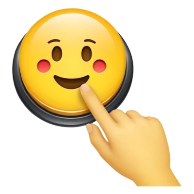 hand pushing a button, classic emoji look sticker