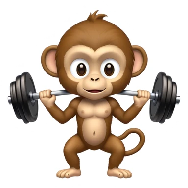 monkey lifting weights sticker