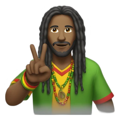 Rasta man in  with peace hand sticker