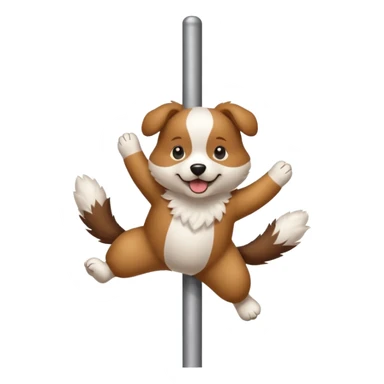 dog dancing around a pole  sticker