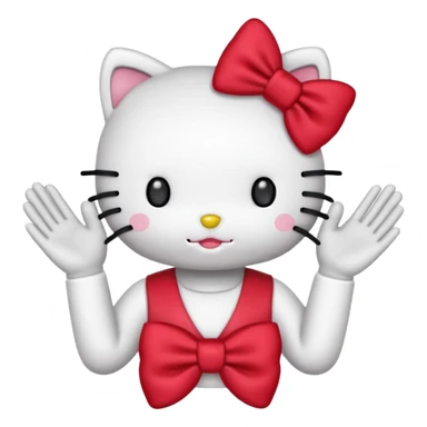 hello kitty holding up 67 with both hands sticker