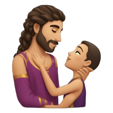 a pretty brunette girl kissing a Moroccan man sticker