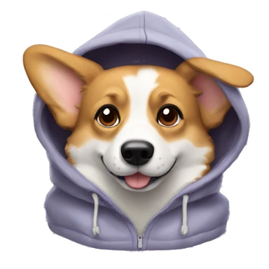 corgi dog in a hoodie  sticker