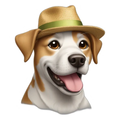 Dog whit a hat sticker
