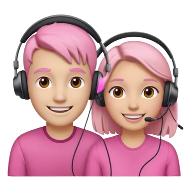 pink video call between 2 people sticker