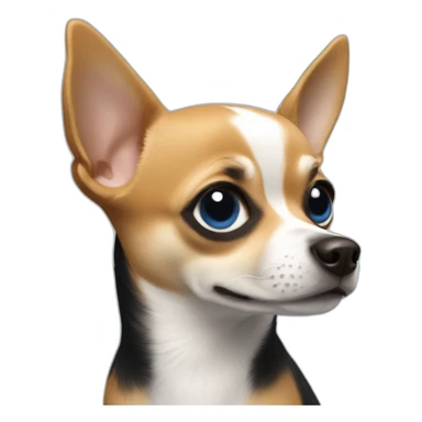 chihuahua with a blue boy sticker