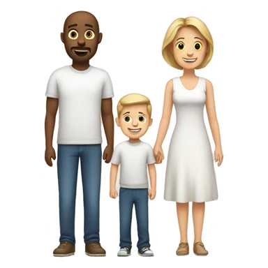 White family dad, mom and son sticker