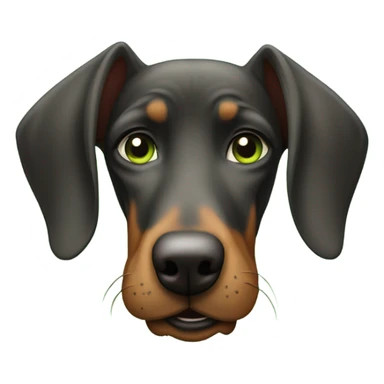 Doberman dog who farted and it smells and you can see the fart sticker