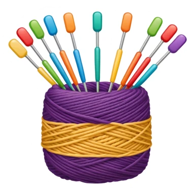 yarn and knitting needles sticker